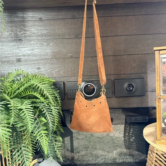 Free People Tan Suede Crossbody Bag - Picture 4 of 8